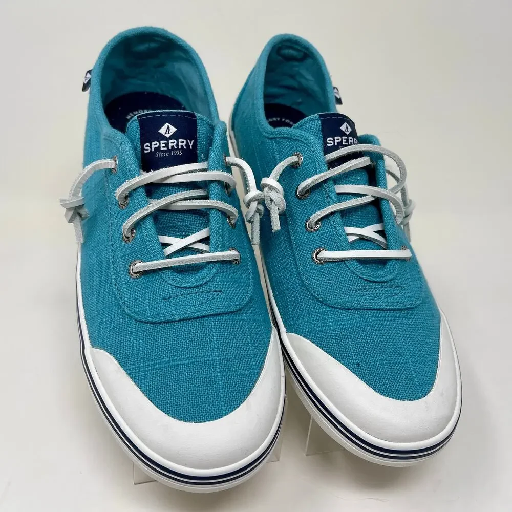 Sperry Lounge 2 Top-Sider Linen Comfort Style Sneakers Womens 9 Blue :: K.4.5